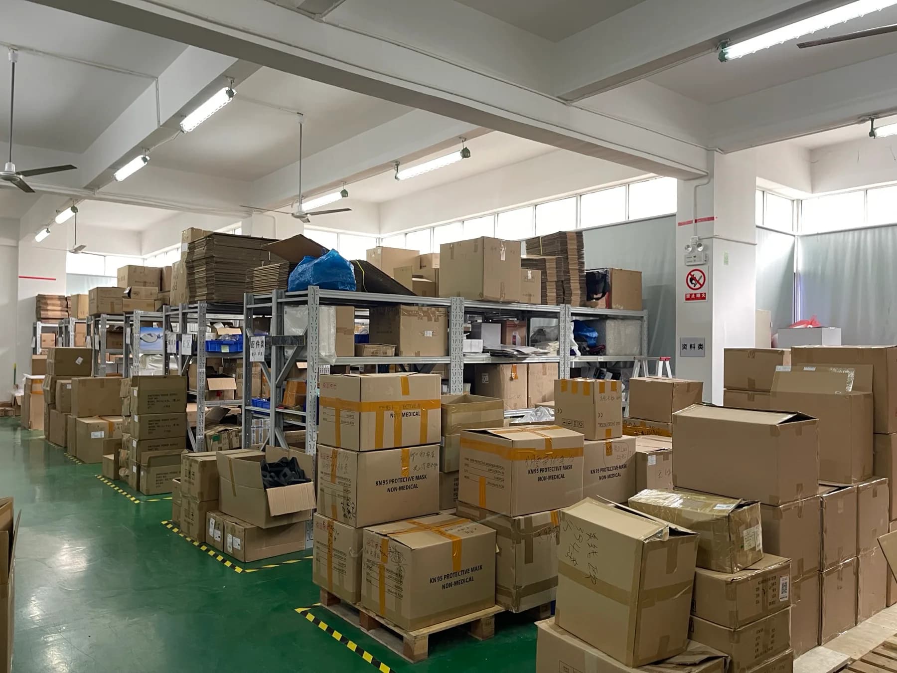 Export cartons and materials prepared in the Y-Rising warehouse